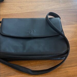 Giani Bernini Black Leather Messenger Bag